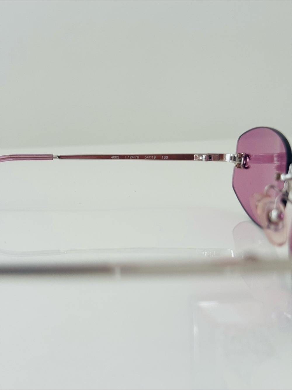 RARE 🍒Vintage Chanel pink  rimless sunglasses. - Picture 7 of 10